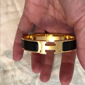 Authentic Hermes noir click H bracelet
